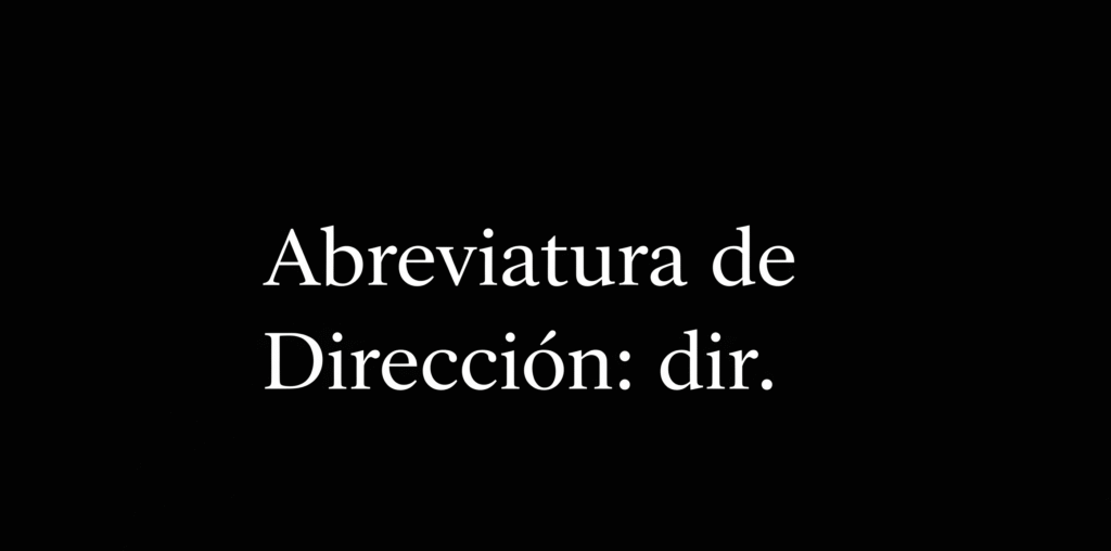 Abreviatura de Dirección
